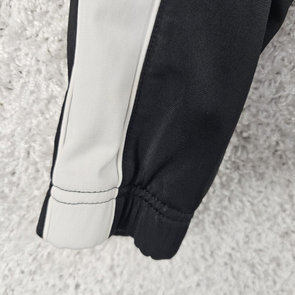 Puma Black Full Zip Track Jacket Womens XL White Stripe Retro Athletic Slim Fit - Picture 10 of 12